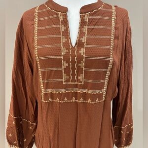 Brown Embroidered Indian Suit (Kurti)